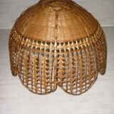 Braided wicker lampshade