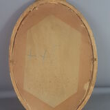 Former oval Art-Deco wood frame - 56x38 cm gold stucco, 50.2x35.2 cm SB