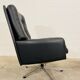 VINTAGE DANISH MID-CENTURY SVEND SKIPPER SWIVEL CHAIR IN BLACK LEATHER