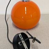 Orange opaline ball pendant light, 60s/70s
