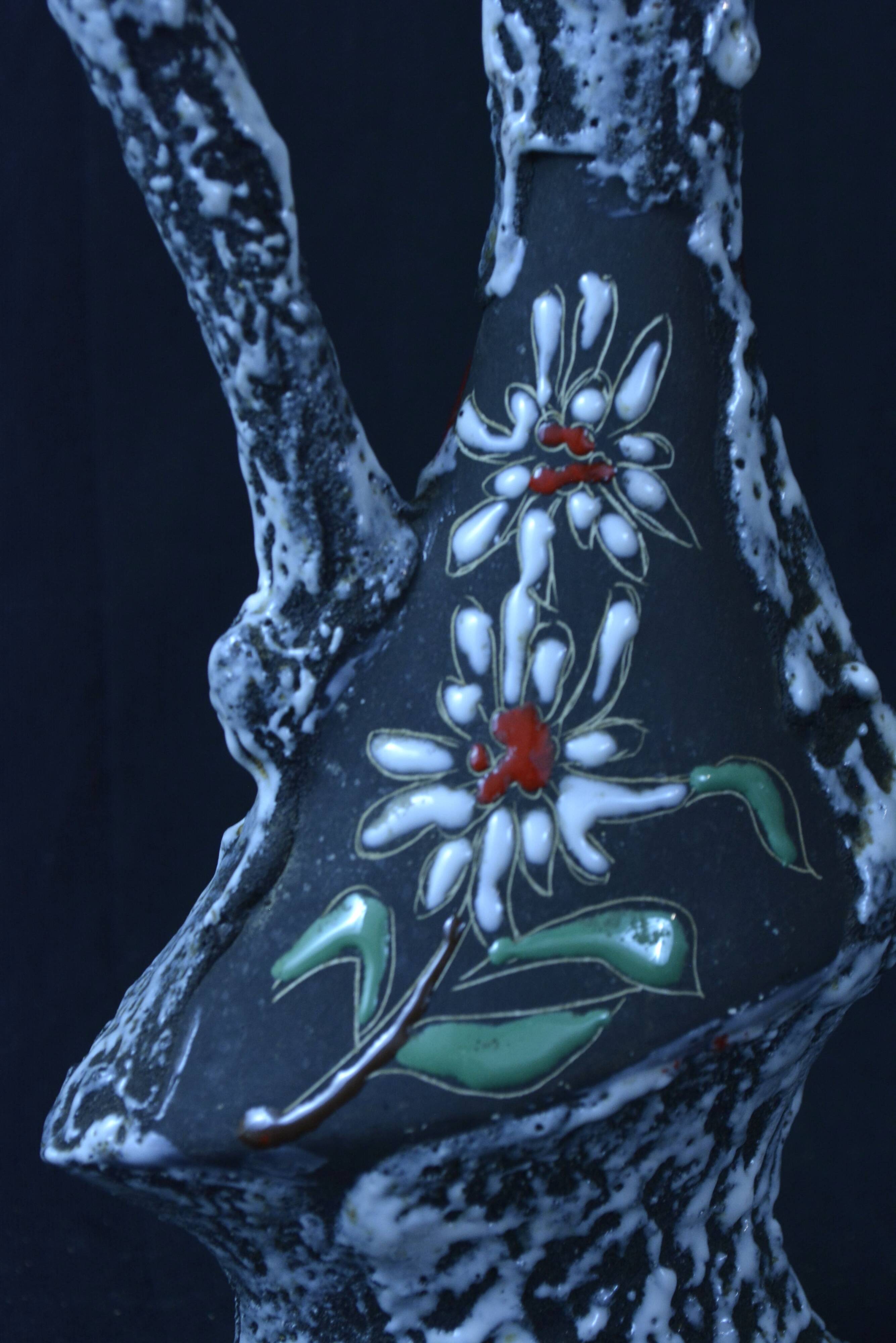 Italian enameled ceramic pitcher / vase - L'Arc d'Auguste.