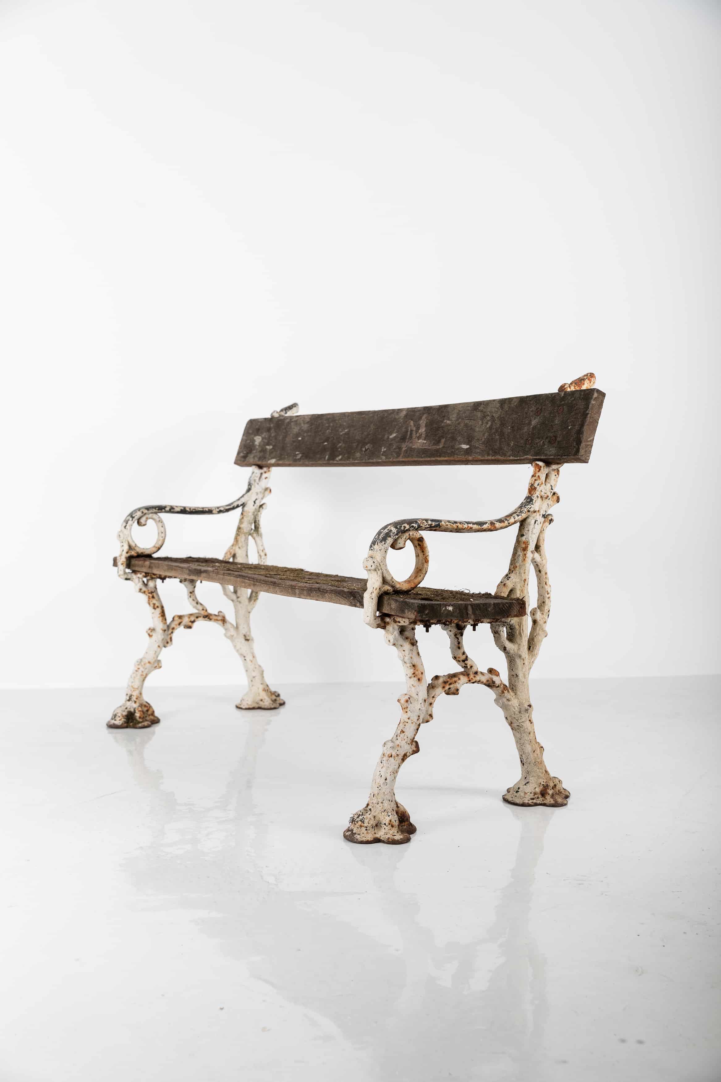 Victorian 'faux bois' garden bench