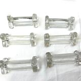 6 vintage glass knife holder year 60