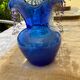 Joli petit Vase , en verre bullé