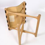 Stool Model PH 43 Made In Oak & Stretched Black Full Grain Leather By Poul Hundevad