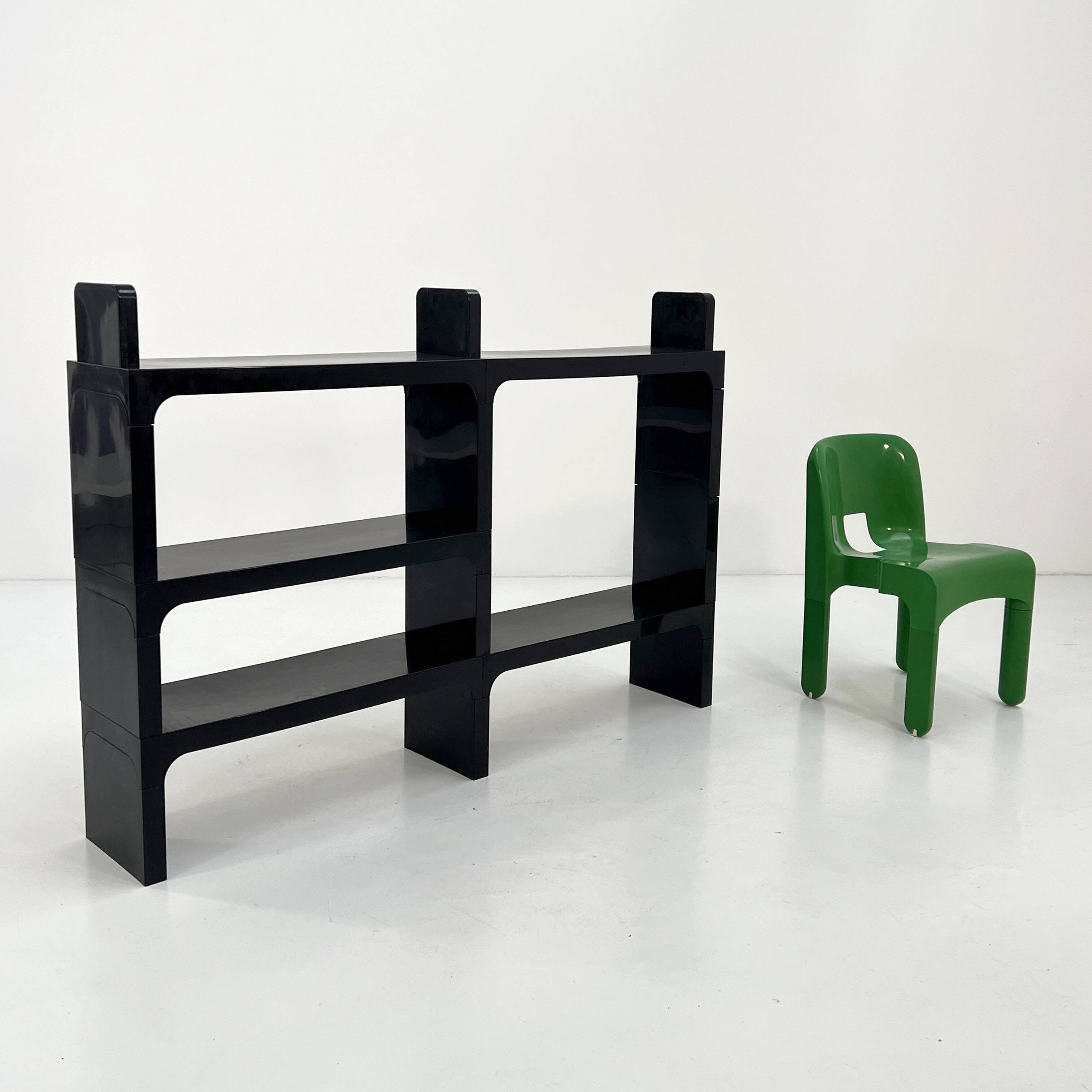 Modular black shelf by Olaf Von Bohr for Kartell, 1970