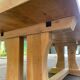 Large extendable monastery table stripped in raw solid oak 200 cm