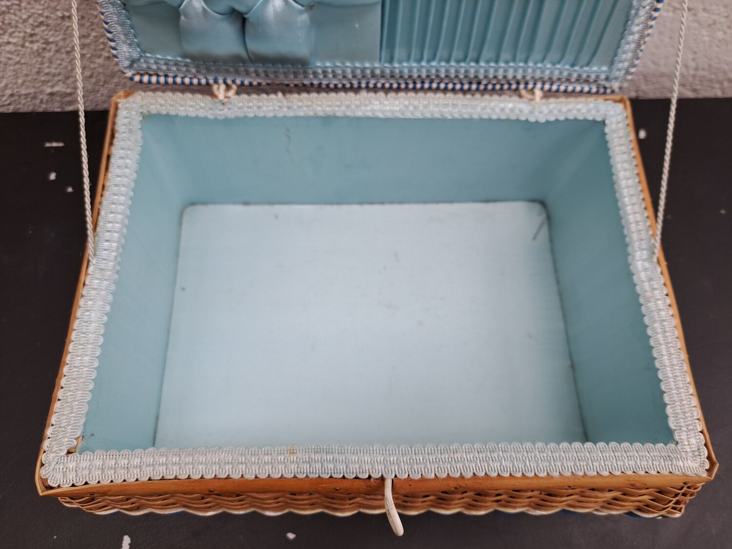 Wicker sewing box