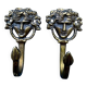 2 brass coat hooks caryatids Art Nouveau