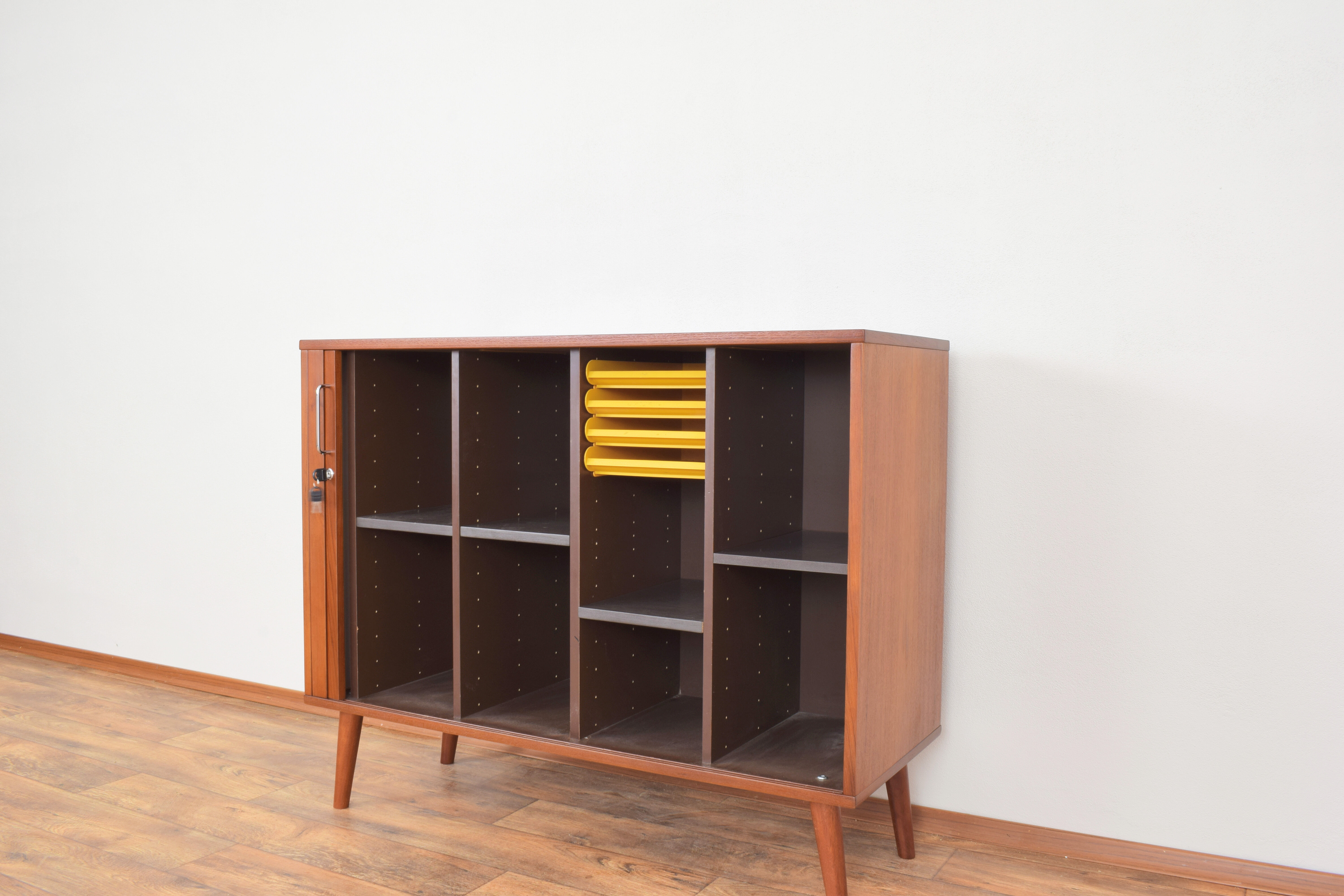 Mid-Century Danish Teak Tambour Doors Sideboard, 1960s.