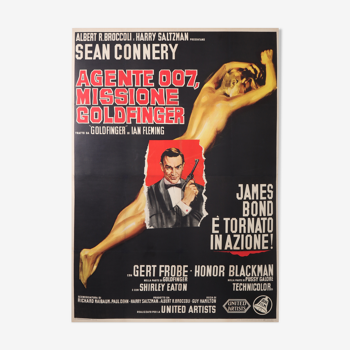 James bond 007 film affiche missione goldfinger 196x138 cm