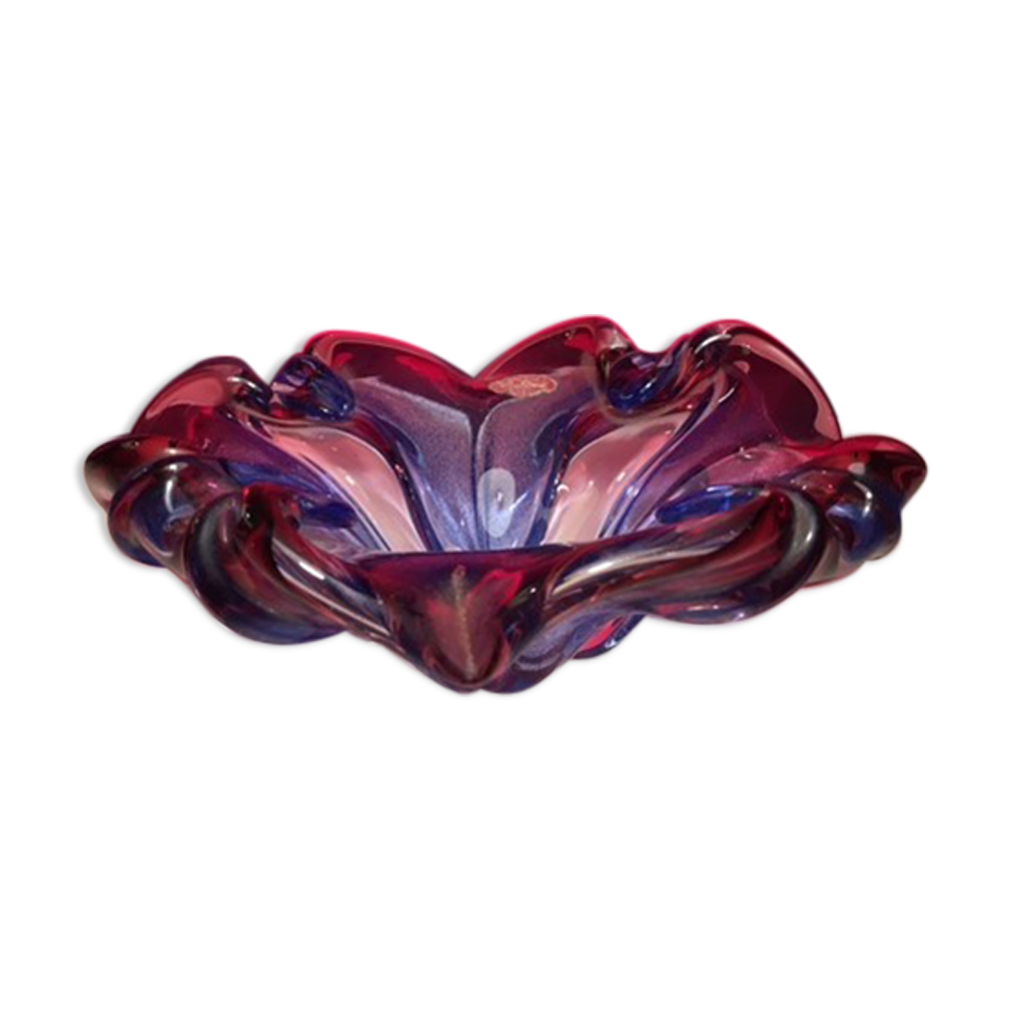 Vacuum cutter glass pockets from Murano, Italy, 1960