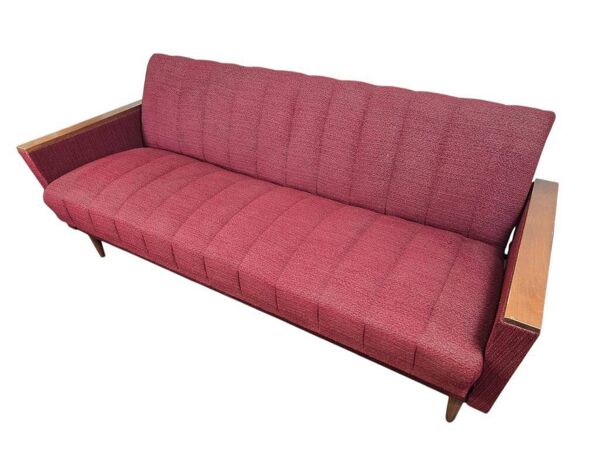 Canapé, banquette vintage en bois