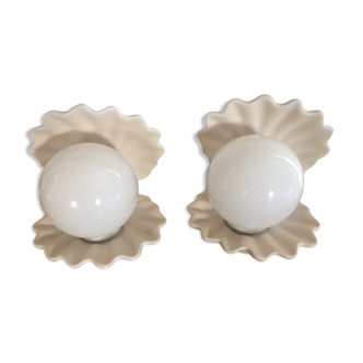 Paire de lampe forme coquillage