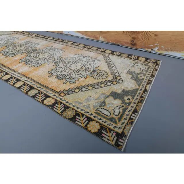 Vintage Turkish Hand-Knotted Runner Rug 90x252