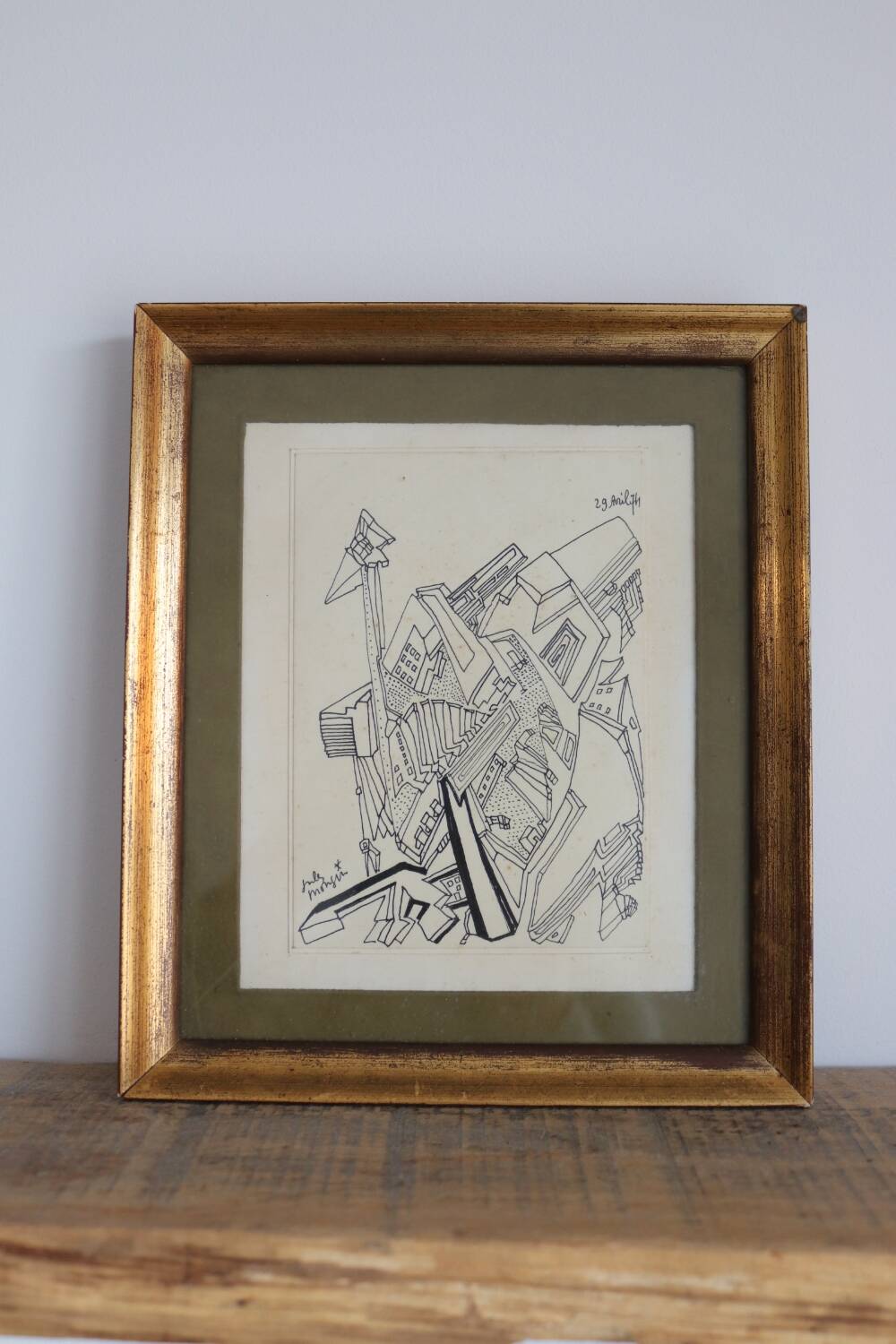 Painting drawing the city Jules Mougin, the poet postman Abstract art brut