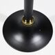 Vintage floor ashtray with a gold and black metal cigarette dispenser.