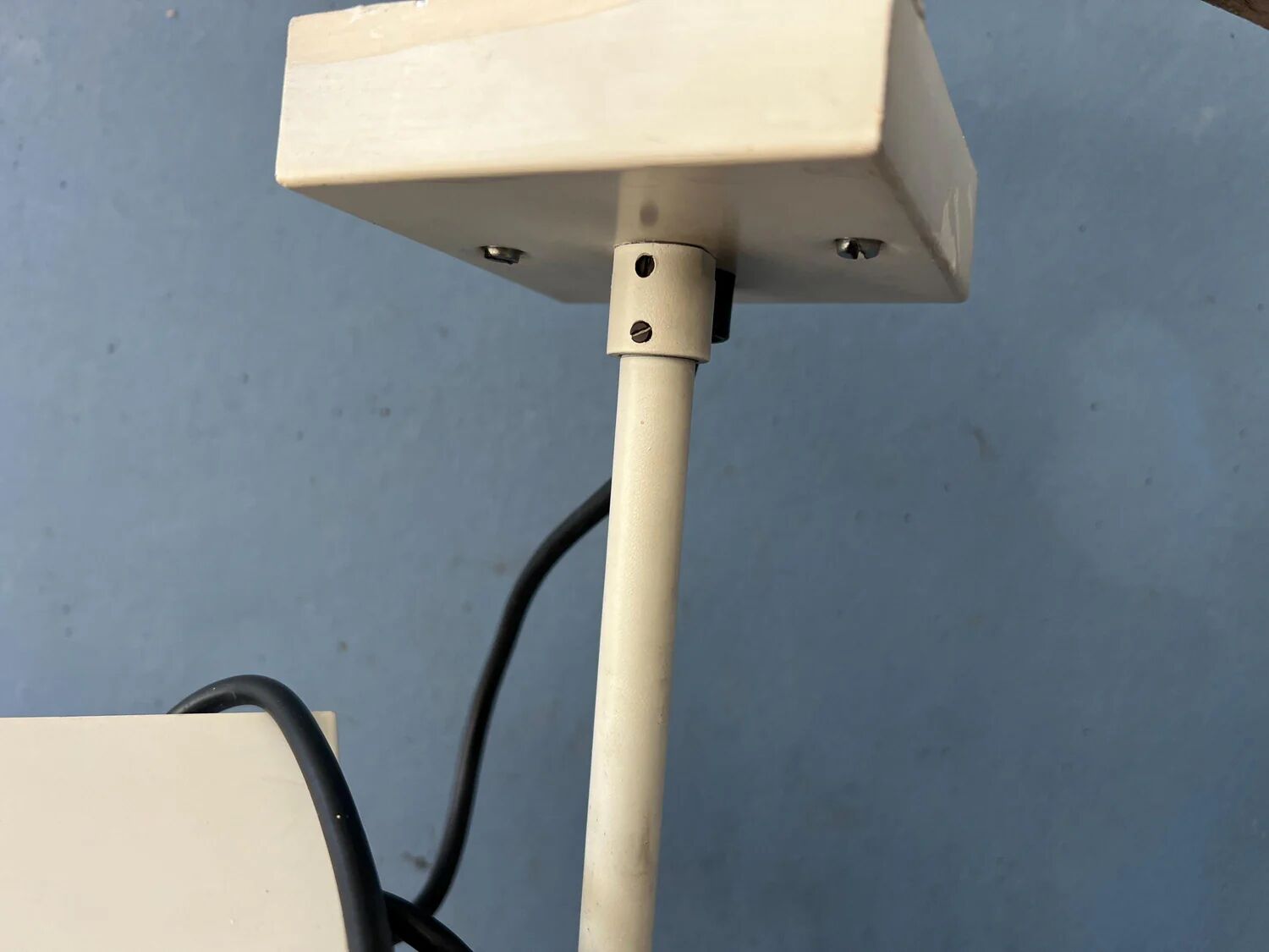 Vintage Philips beige downrod ceiling lamp