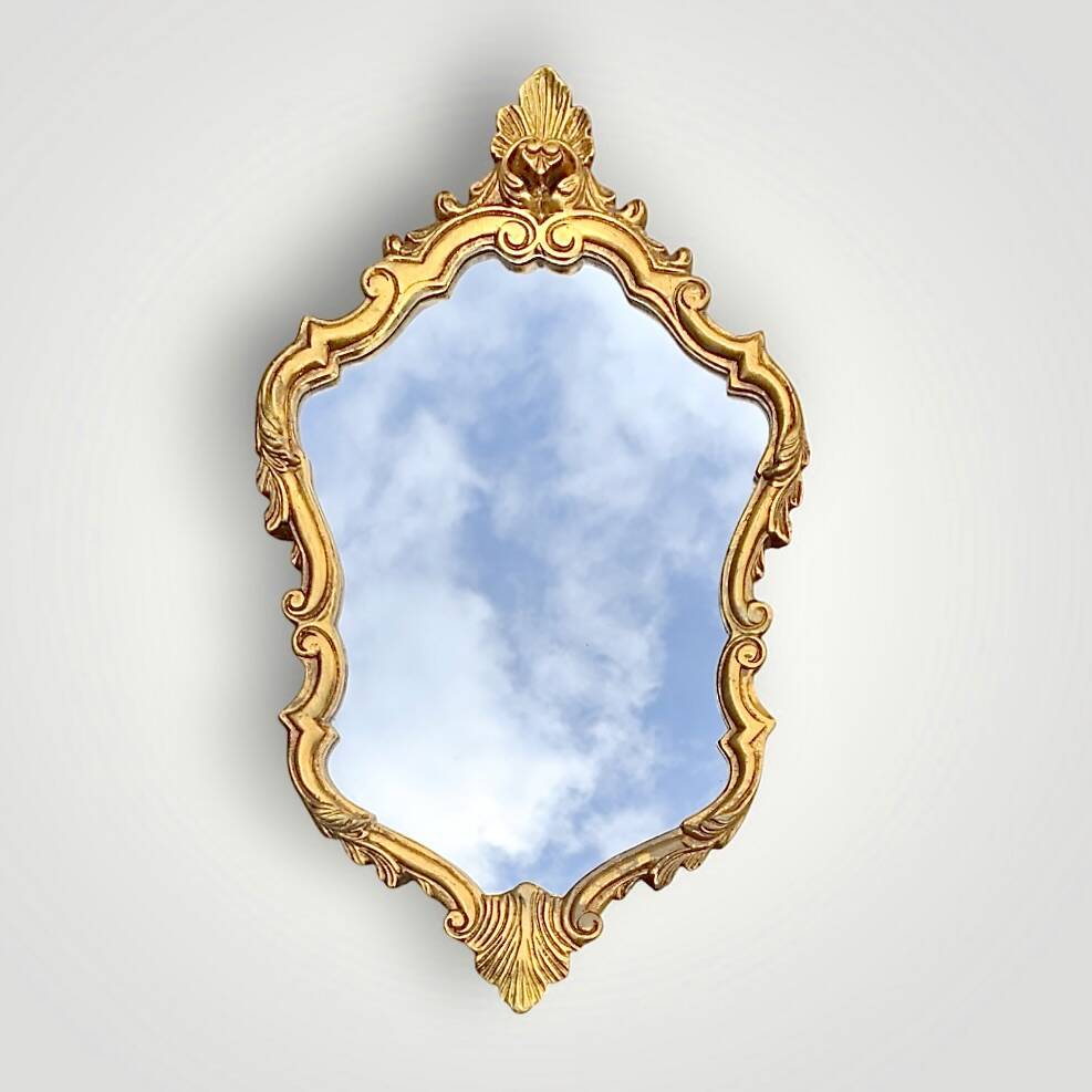 Large rococo mirror in gilded plaster – circa 1950