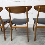 Set of 4 Farstrup Mobler chairs model 210 Danish Scandinavian 1960