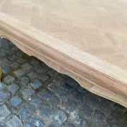 Louis XV dining table stripped in solid oak Versailles parquet 245cm
