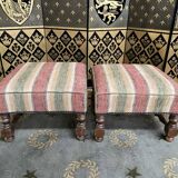 Pair of Louis XIII style poufs
