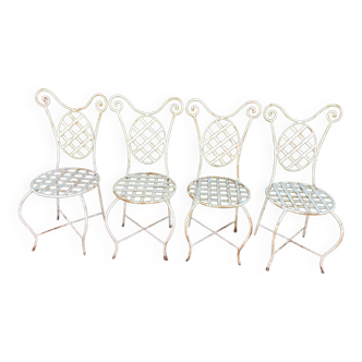 Provençal chair Harlequin shape wrought iron year 70