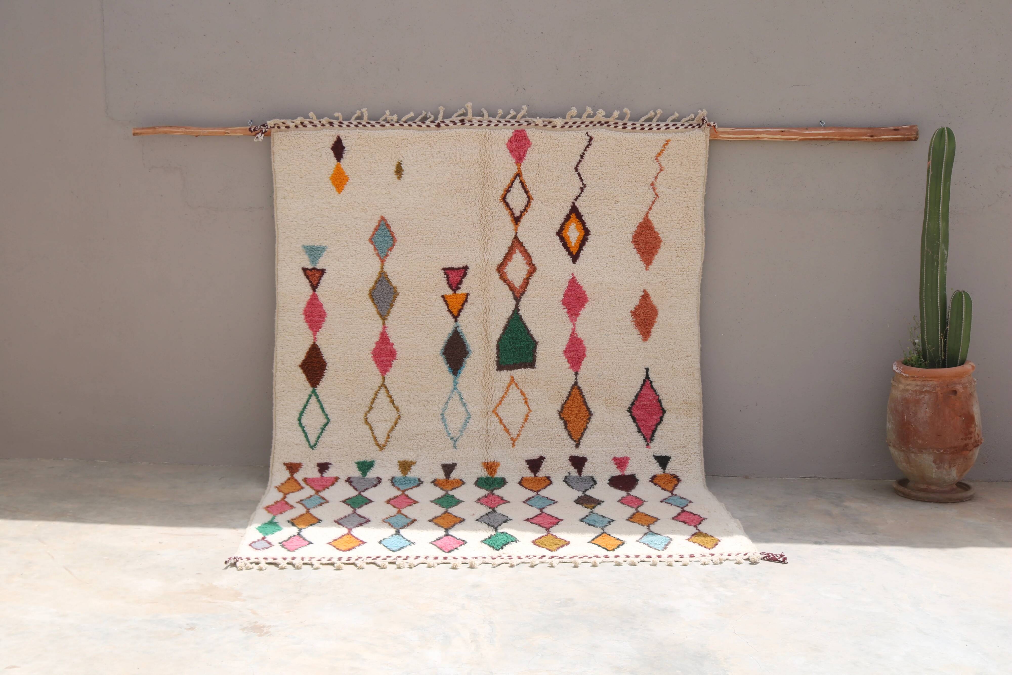 Large handmade colourful rug, 300 x 215 cm - G1075