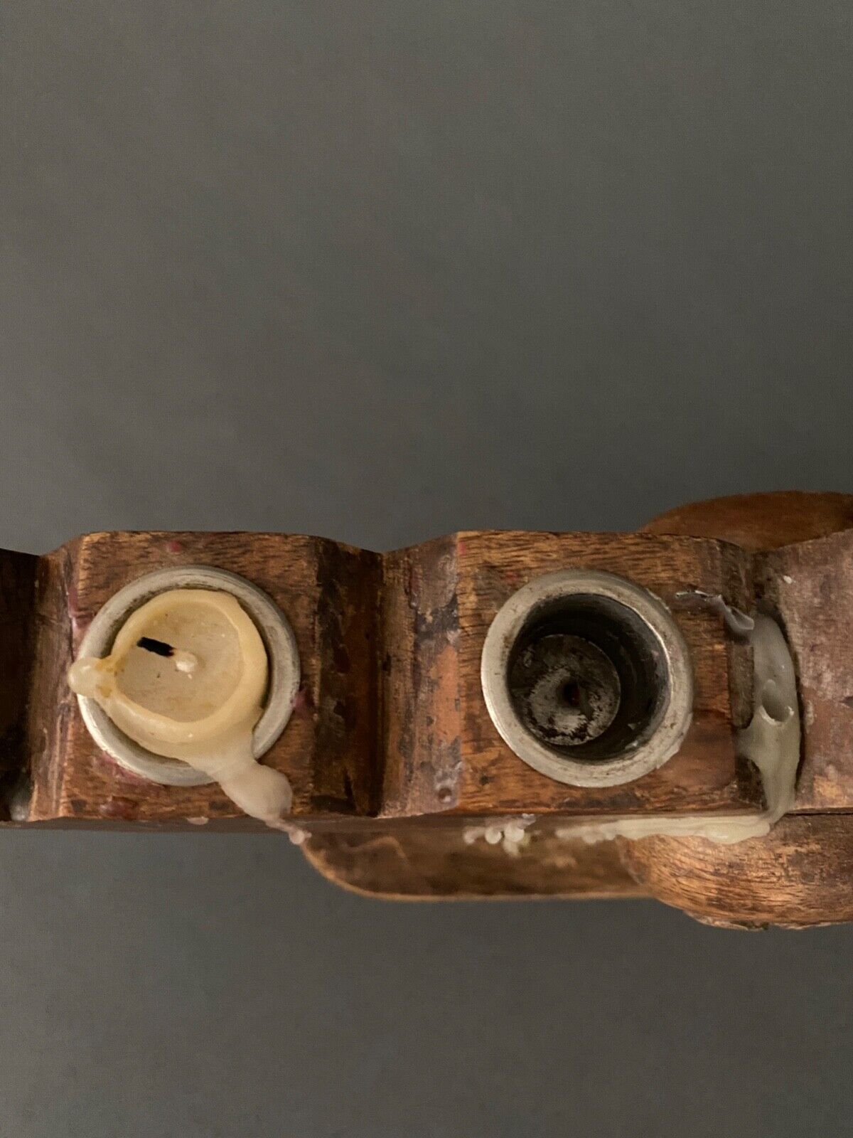 Candlestick with seven burners carved wood Spirit Chalet XXe