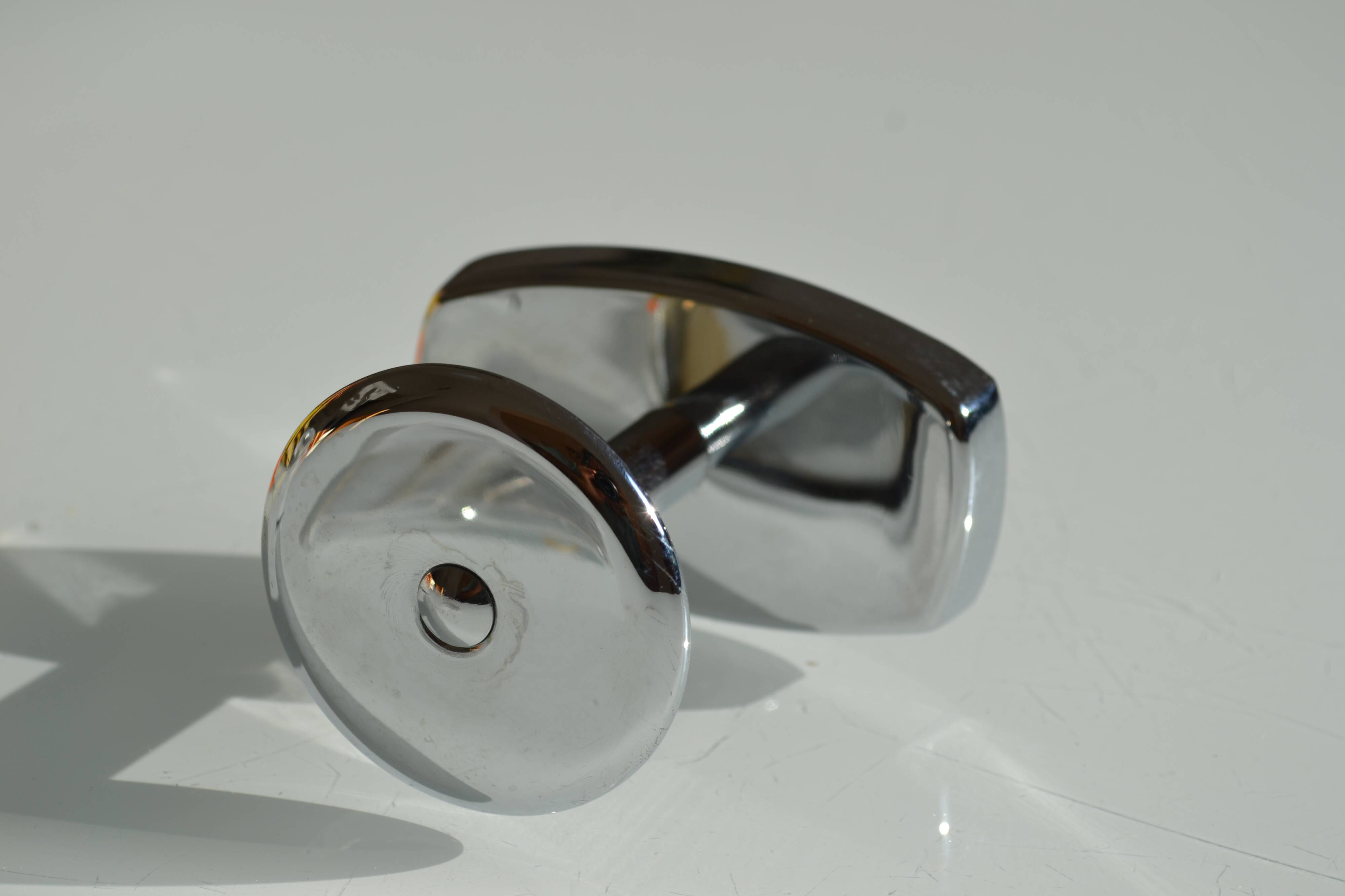 Vintage 80's chrome metal wall coat rack with 1 hook