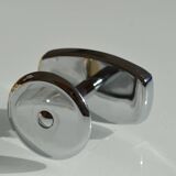 Vintage 80's chrome metal wall coat rack with 1 hook