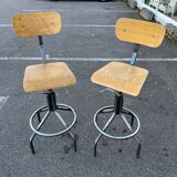 Tabouret chaise d’atelier loft industriel 60’s
