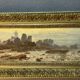 A. Laemmermann, oil painting on cardboard depicting a rocky landscape.