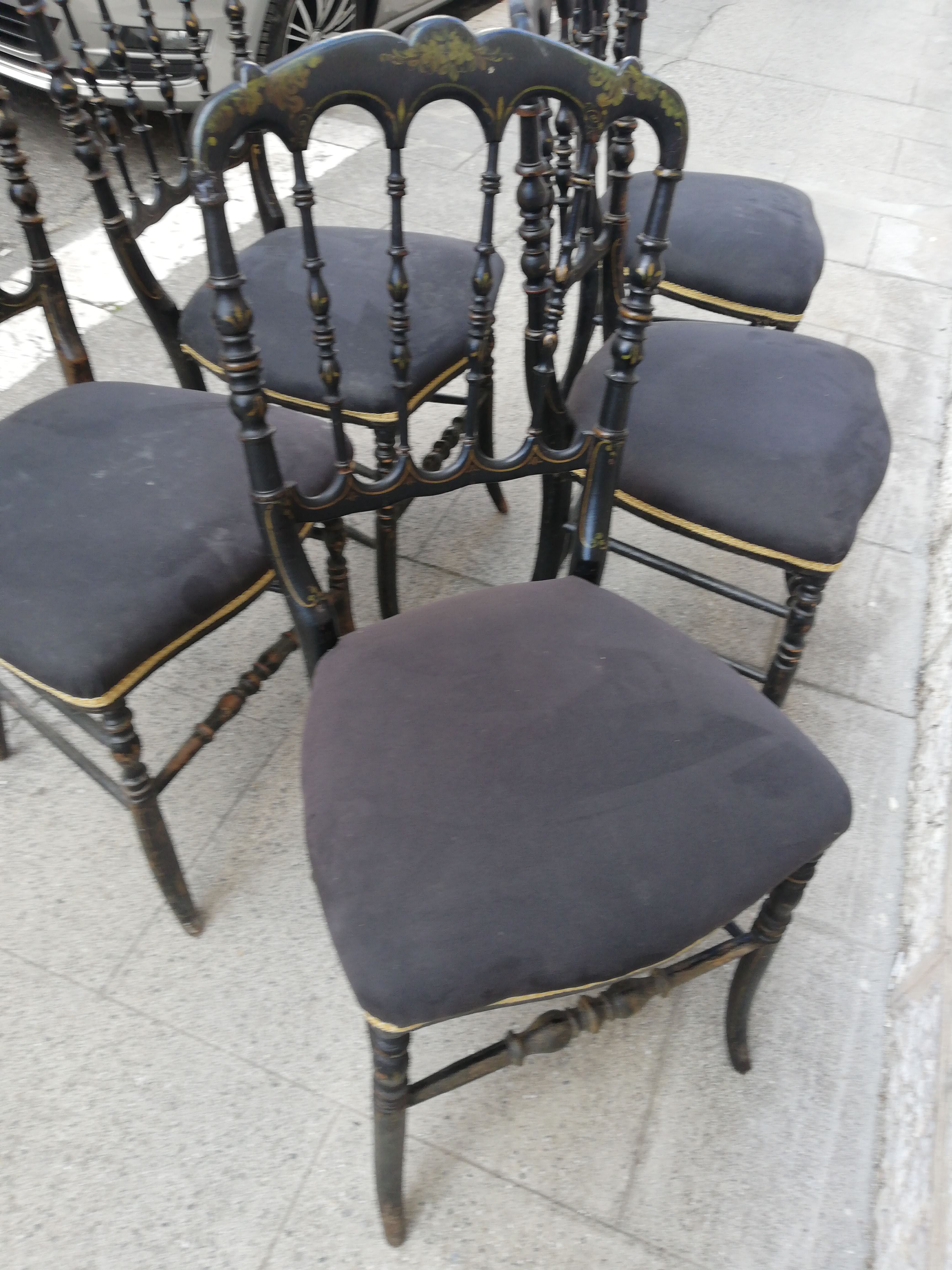 Lot of 5 chairs Napoleon III