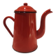 Cafetière vintage française en métal émaillé rouge