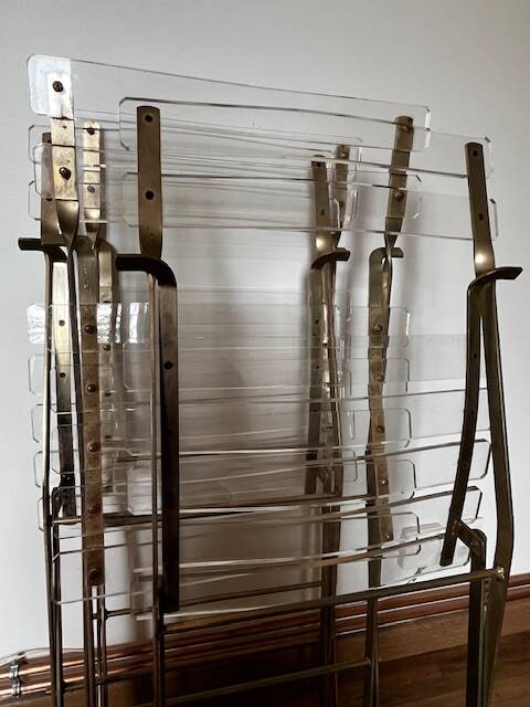 Set of 4 plexiglass folding chairs by Yonel Lebovici and Bernard Berthet 1970