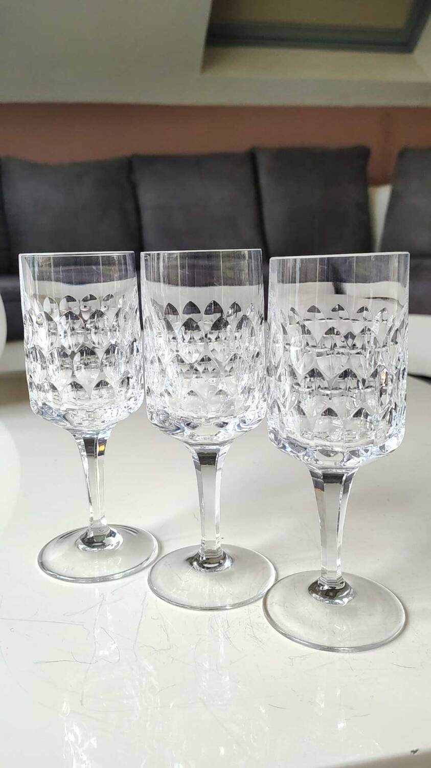 Lot 7 x Verres à vin. Peill & Putzler. Modèle Granada. En cristal.