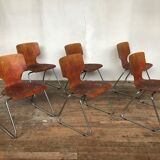 Set of 6 teak 1950 chairs