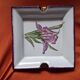 Sublime Pocket Bowl in Limoges Porcelain, Hand-Painted Iris & Gold Leaf