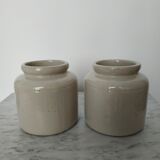 Duo of stoneware pots