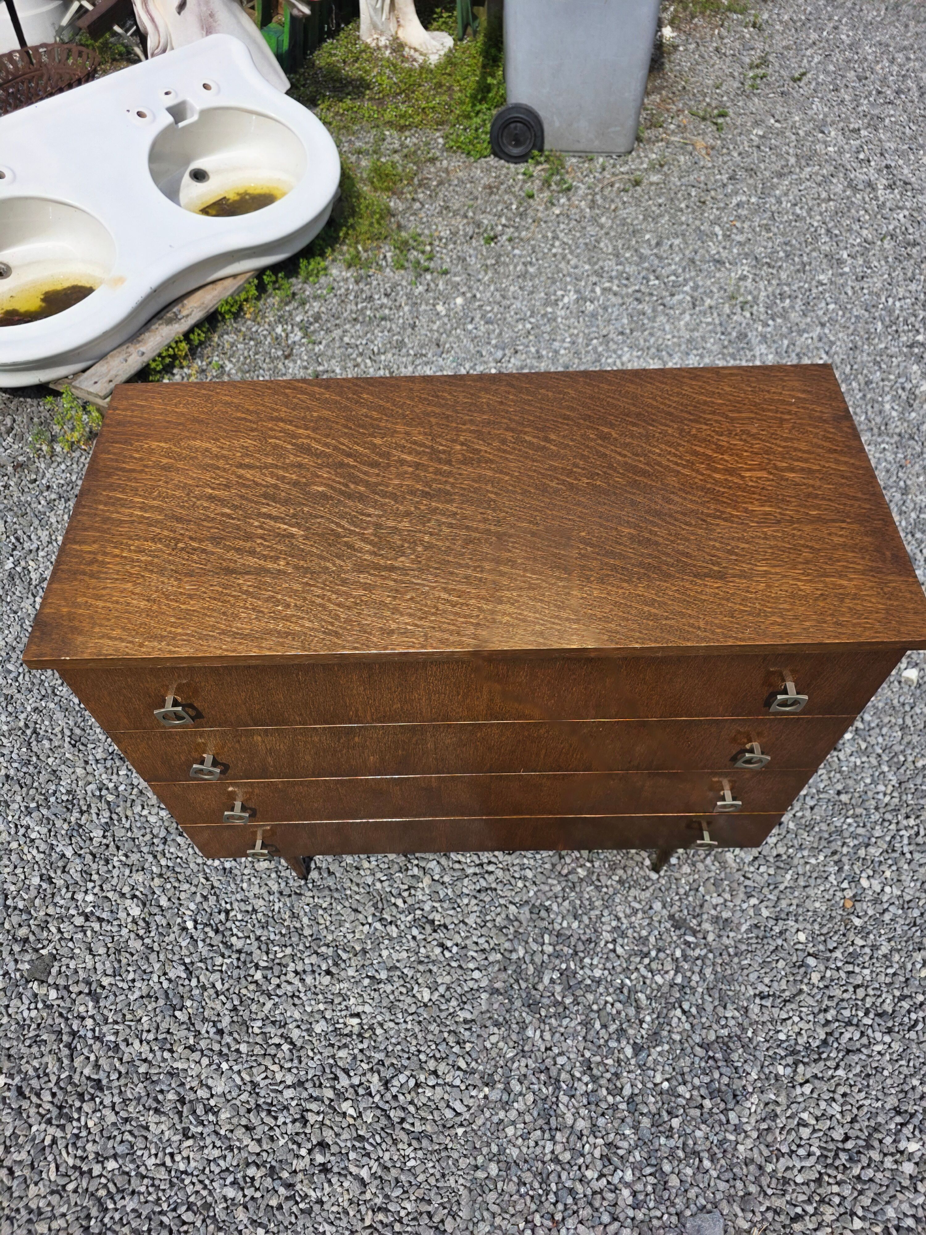 Vintage oak commode from the 1960s.