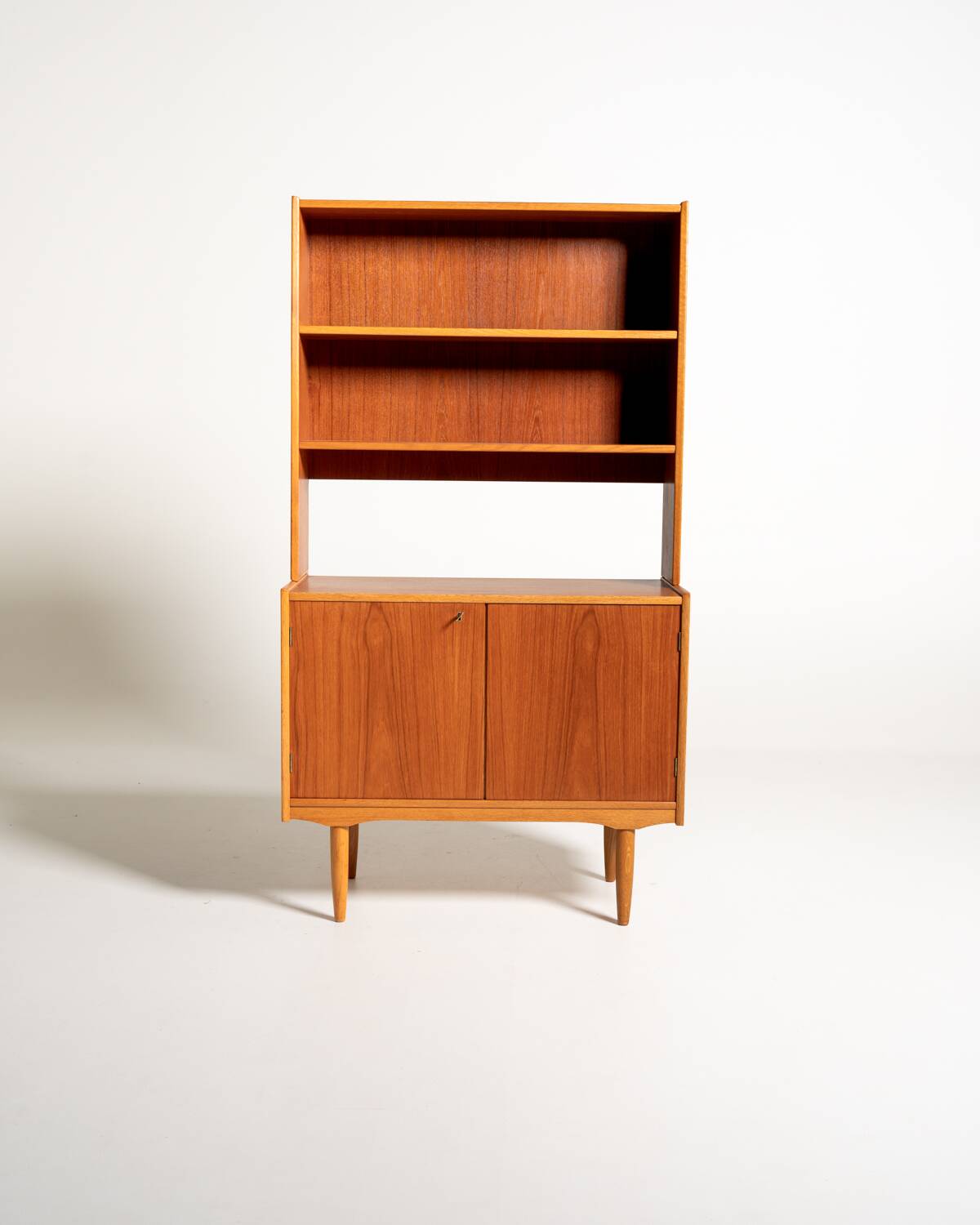 Teak and Oak Bookcase, Scandinavia, 1950s/60s