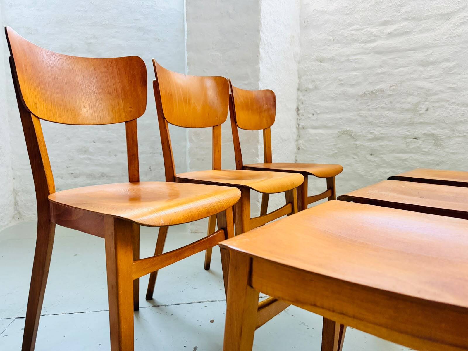 Thonet wooden chairs, 1960s – set of 20