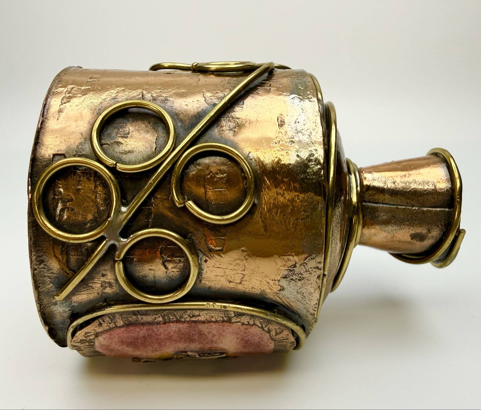 Petit vase soliflore vintage en bronze émaillé – 70’s