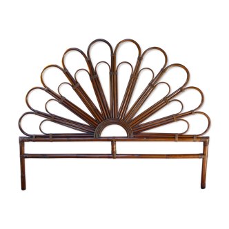 Rattan headboard, shape Peacock