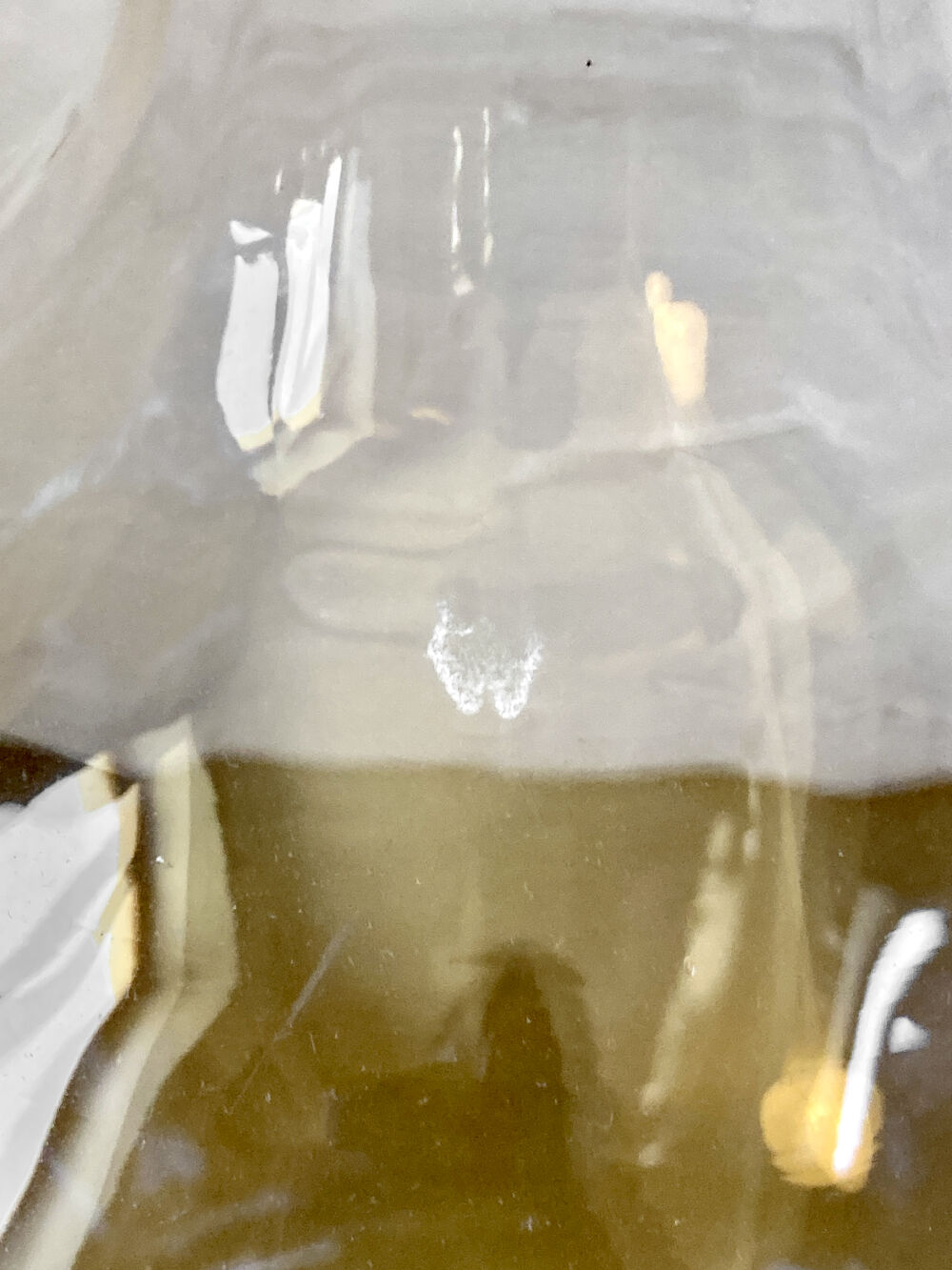 Large vase with 3 wavy glass balls