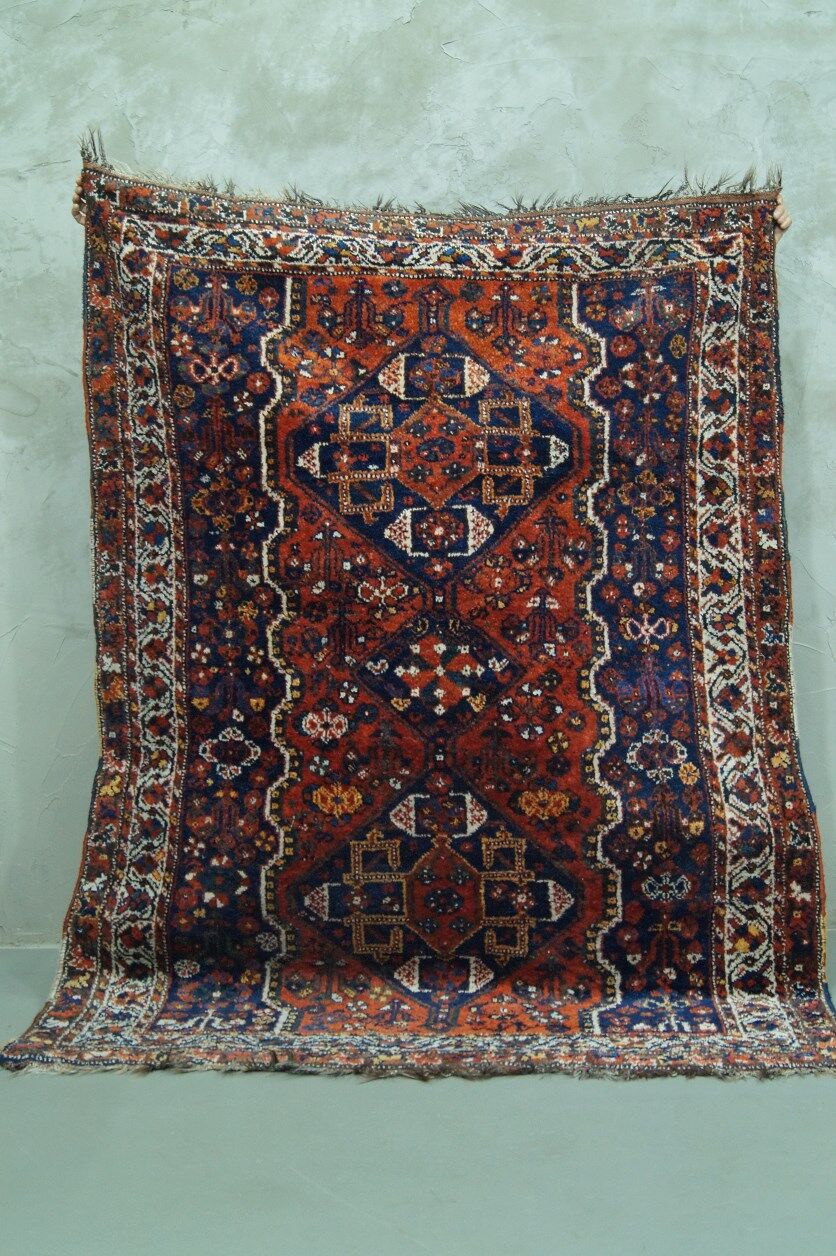 Antique Persian Shiraz carpet, 1900s, 225x162 cm