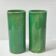 Pair of vintage 1950 rolled vases green ceramic signed 50s 1950s