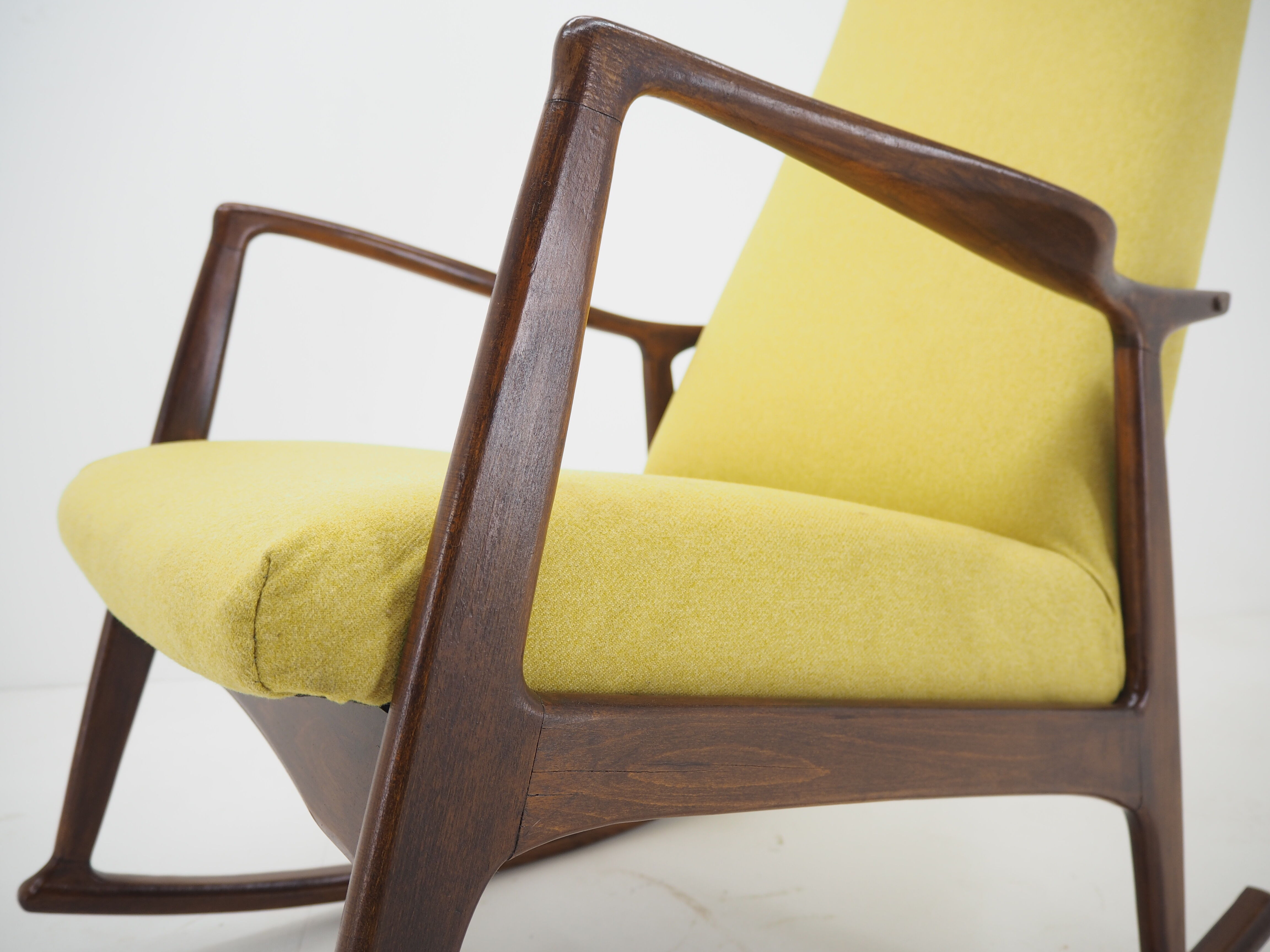 1960s Stylish Beech Rocking Chair,Czechoslovakia