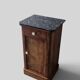 Walnut bedside table with black marble top – late 19th century.